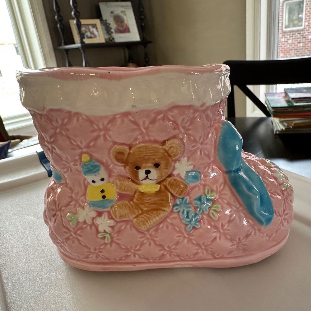 Vintage 1960s Inarco Pink Baby Bootie Planter-Made in Japan CB-2082 Pristine